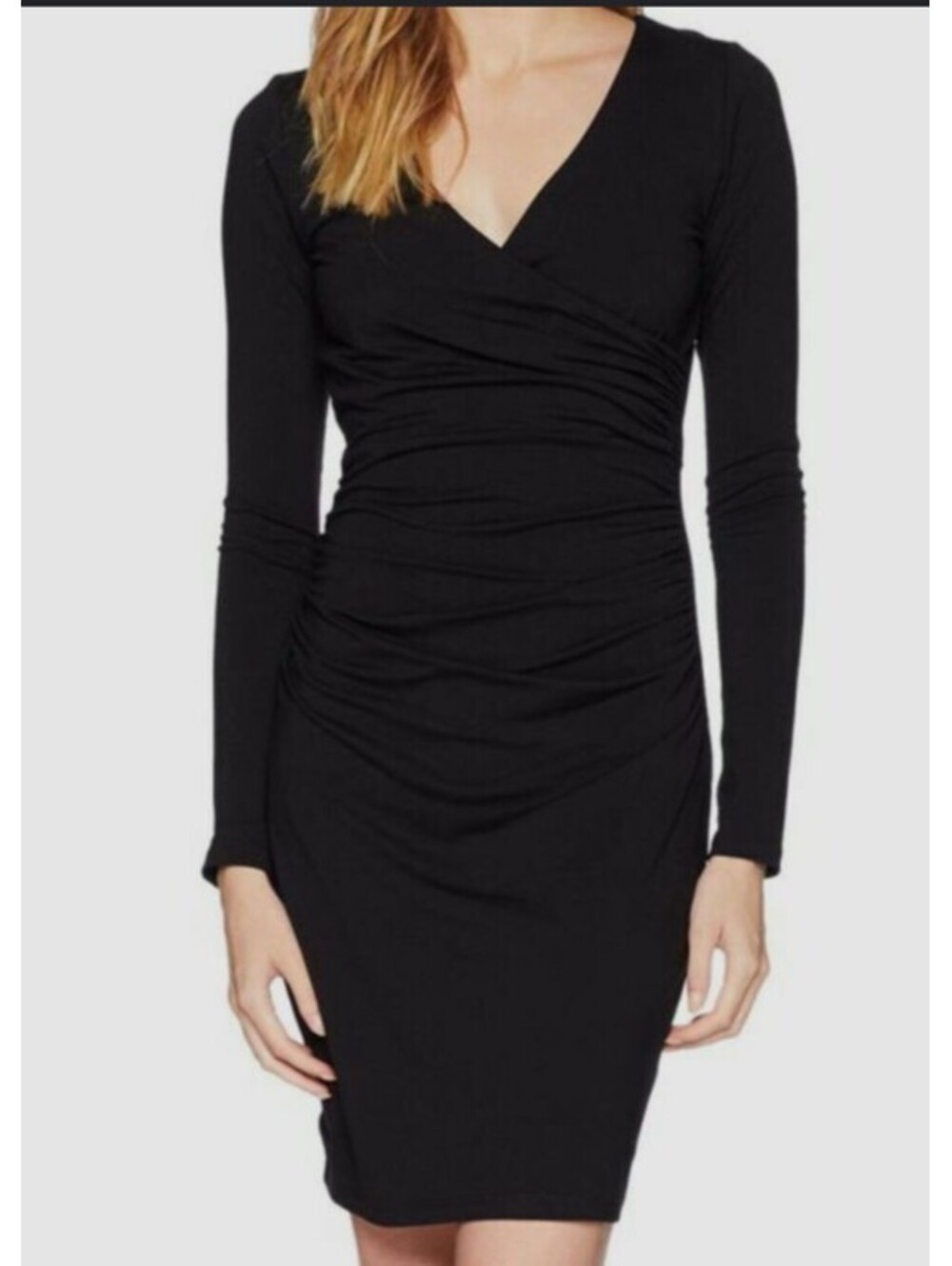 SUSANA MONACO black jersey long sleeve dress sz S